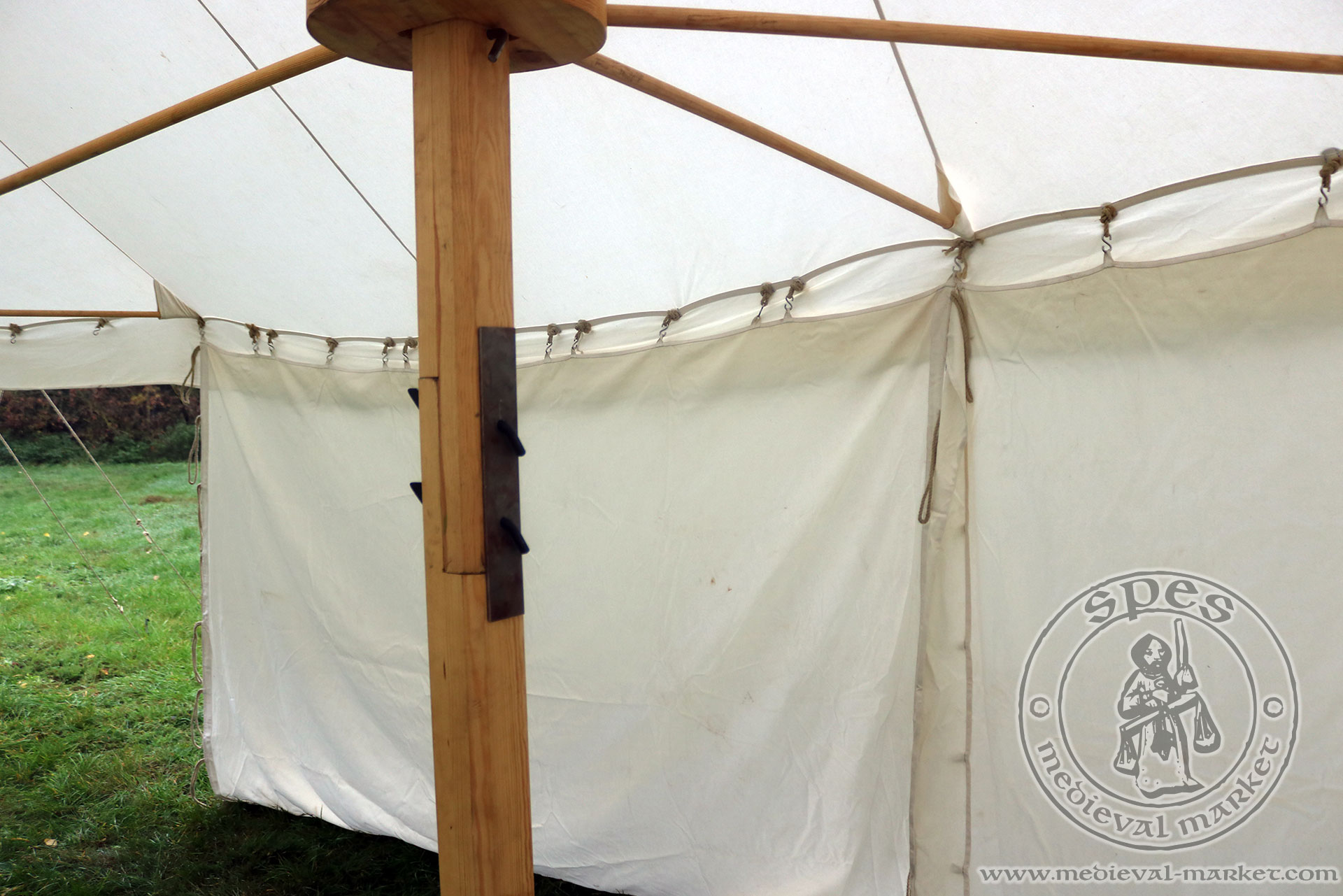 Umbrella tent with two poles (7 x 4 m) - cotton. MEDIEVAL MARKET - SPES.