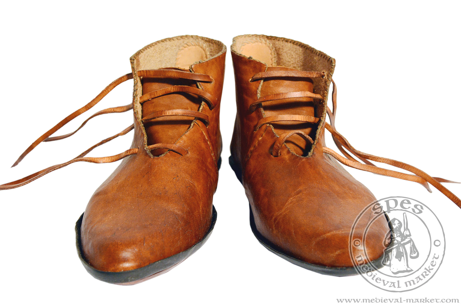 Hand sewn men's medieval shoes. MEDIEVAL MARKET - SPES.