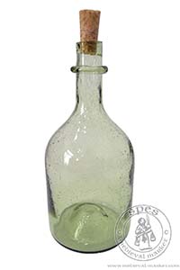 Akcesoria kuchenne - Medieval Market, A simple bottle made from a light green glass