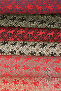 Drukowany len wzr de Blois - Medieval Market, black and red patterns on a colored background