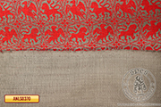 Drukowany len wzr de Blois - Medieval Market, red pattern on a cream background
