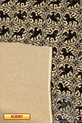 Drukowany len wzr de Blois - Medieval Market, The most popular black pattern on a cream background