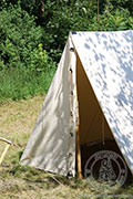 Cotton soldier triangle tent - Medieval Market, This triangle tent is attached to the ground with tent pegs