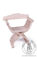 Scissors chair. Medieval Market, askew linear folding chair