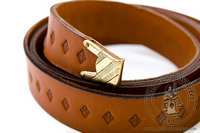 Medieval belt with Fleur-de-lis pattern. Medieval Market, Leather belt type 7