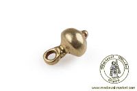 Medium brass button with a ball. Medieval Market, brass button with ball