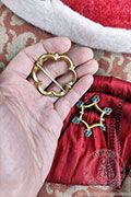 Broche - Rosette - Medieval Market, Brass decorative pin