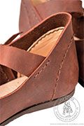Leather lace-up medieval women's shoes - Medieval Market, Medieval leather shoes for women