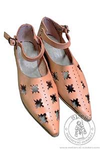 Buty średniowieczne damskie z wycinanką. Medieval Market, Women’s medieval shoes with a cut-out