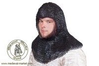 Chainmail Coif (round rivets). Medieval Market, Chainmail coif