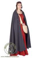 A coat made from a semicircle with no lining . Medieval Market, Coat made of half circle without lining