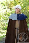 A coat made from a semicircle with no lining  - Medieval Market, tied with a string, its made of thick wool