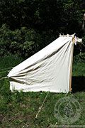Cotton Baker tent - Medieval Market, this tent can be put up both on a wooden frame and as a low hanging rag tied to trees