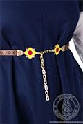 Damski pasek medalionowy - Medieval Market, This girdle is fastened at the waist with medallions in a flower shape.