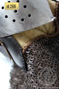 Klappenviser helmet with chain mail aventail - stock - Medieval Market, Klappenviser helmet with chain mail aventail 