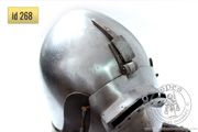 Klappenviser helmet with chain mail aventail - stock - Medieval Market, Medieval Klappenviser helmet 