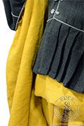 Irish doublet - Medieval Market, close-up of the fabric - yellow doublet