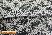 Printed linen Italian pattern Chevron - Medieval Market, best suited for gambesons