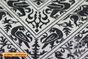 Drukowany len wzór włoski Jodełka - Medieval Market, wonderful color combination - black and white