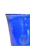 Grossdurst glass - blue - Medieval Market, It\'s surface is covered in tiny bubbles.