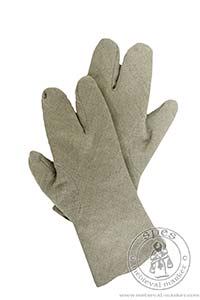 in stock - Medieval Market, 3-fingered linen medieval gloves