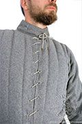 Long woolen medieval pourpoint - stock - Medieval Market, This gambeson material has vertical stitchings on the whole length