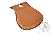 Medieval flap pouch - Medieval Market, Back of leather bag 