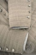 Medieval gambeson from Arnstadt - stock - Medieval Market, on forearms, stitchings are horizontal
