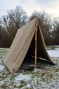 Namiot historyczny trójkąt - Medieval Market, Open medieval canvas tent called triangle tent