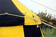 Pavilion with one pole (phi 4 m) - cotton - yellow and black - stock - Medieval Market, Pavilion with one pole - cotton - Two colours tent