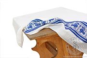Tablecloth with medieval theme - Medieval Market, is used to decorate the table