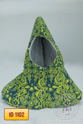Patterned quilted hood - stock - Medieval Market, made of printed linen
