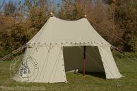 Linen Medieval Tents - Medieval Market, Pavilion with two poles 6x3m - linen