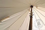 Cotton Bell tent - Medieval Market, Mast is joined with a metal sleeve