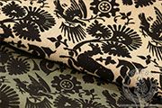 Printed linen Italian pattern Deer - Medieval Market, black historical pattern