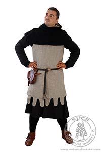 Sleeveless medieval gambeson - Medieval Market, Sleeveless gambeson with semi-oval cutouts at the bottom