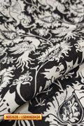Printed linen Venetian Dragons and Phoenixes pattern - Medieval Market, there are vines next to the animals