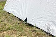 Cotton soldier triangle tent - Medieval Market, wet leather elements may taint the tent\'s fabric