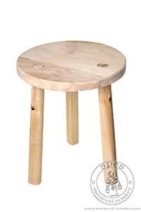 Medieval stool. Medieval Market, Medieval stool. Historical furniture.