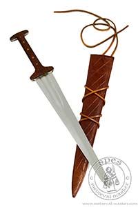 armament - Medieval Market, has a simple handle and a gently decorated scabbard.