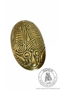 Brosza żółwiowa z Oldenburga. Medieval Market, val brooch, resembling in its shape the shell of a turtle