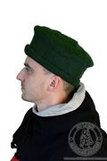 Tyrolska średniowieczna czapka z filcu - Medieval Market, Side of green felted hat