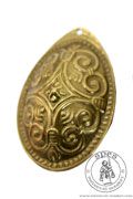 Viking oval brooch - Medieval Market, There is an ornamental flower in the center of the brooch