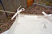 Whelen cotton tent - Medieval Market, he easiest and basic method is assembling by attaching the sheet between trees