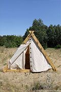 Viking tent from Oseberg (6 x 2,1 m) - cotton - Medieval Market, Viking tent based on a wooden frame