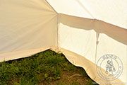 Cotton Wall Tent - Medieval Market, view in a tent on a sunny day 